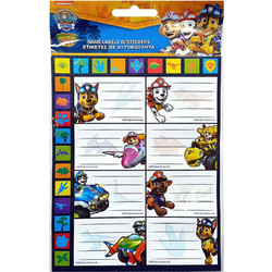 Ετικέτες τετραδίων Paw Patrol σετ 2 φύλλα 16 ετικέτες και αυτοκόλλητα 15Χ20εκ. Gim