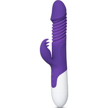 12-Speed Purple Color Silicone Thrusting Vibrator with Heating F