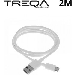 Καλώδιο 2.1A 2m USB σε Micro USB Treqa CA-2011 Λευκό