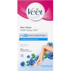Veet Easy Gel Ταινίες Αποτρίχωσης για Πόδια για Ευαίσθητες Επιδερμίδες 20τμχ
