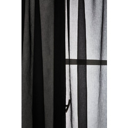 WhiteEgg Κουρτίνα Γάζα με Τρέσα 270x280 K0101-1 Black