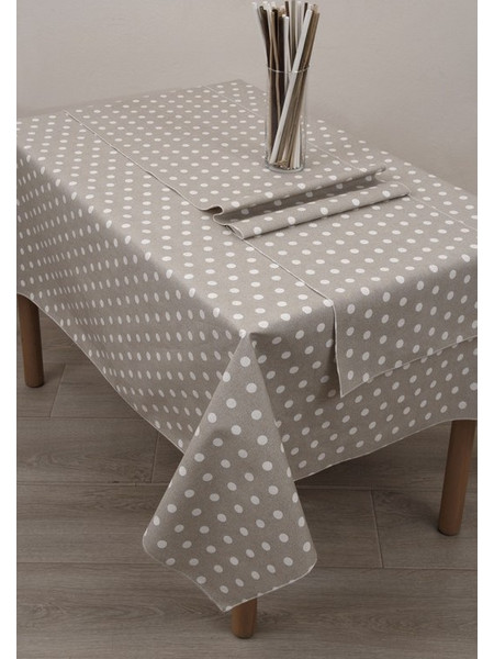 Τραπεζομάντηλο Vicky Αλέκιαστο & Αδιάβροχο Beige Viopros (140x180) 1Τεμ - ΛΕΥΚΟ