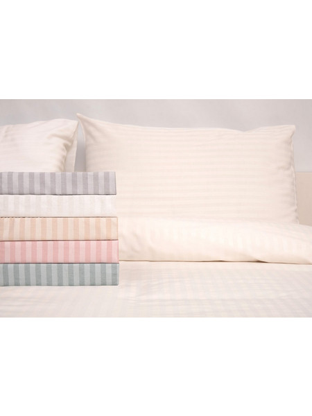 Ζεύγος Μαξιλαροθήκες 50x70 Polycotton Σατέν ριγέ 850 Γκρι - Viopros