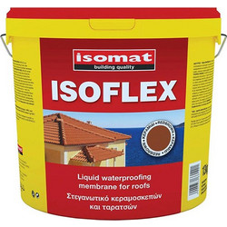 Isomat Isoflex Ελαστομερές Επαλειφόμενο Ακρυλικό Μονωτικό Στεγανωτικό Ταράτσας Κεραμιδί 13kg