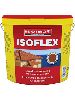 Isomat Isoflex Ελαστομερές Επαλειφόμενο Ακρυλικό Μονωτικό Στεγανωτικό Ταράτσας Κεραμιδί 13kg