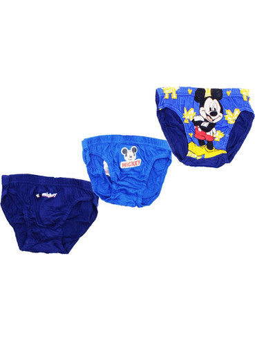 Παιδικό Σετ 3 Εσώρουχα Σλιπ Mickey Mouse Για Αγόρι Disney Μπλε Χρώμα
