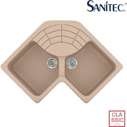 Sanitec Classic 310 Επικαθήμενος Νεροχύτης Γωνιακός Γρανίτη Ματ 83x Granite Sand 83x50cm