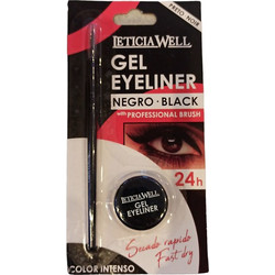 Leticia Well gel eyeliner black with professional brush 24h