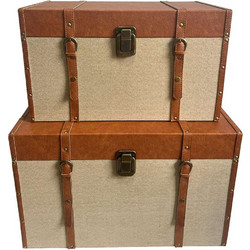 Μπαούλα (Σετ 2Τμχ) Rind 04-0934 64x40x40cm Brown