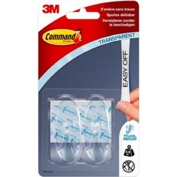 Γαντζάκι 3M 2τμχ Διαφανές 17091CLR (Max 900gr)