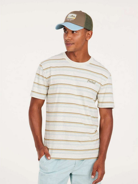 Protest Men΄s PRTARTHUR Striped Cotton T-shirt - Offwhite - Loose fit