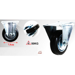 Ρόδα 7.5cm με Βάση και Μέγιστο Βάρος 50 Κιλά ForHome 24002352 - For Home