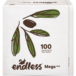Πακέτο 70 Χαρτοπετσέτες Mega 33x33 σχέδιο Ελιά ENDLESS Σετ 4 c478525