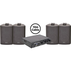 Adastra 4xBC3Β + A22 Σετ Παθητικά Ηχεία Εξωτερικού Χώρου 60W με Bluetooth & Wi-Fi Μαύρα