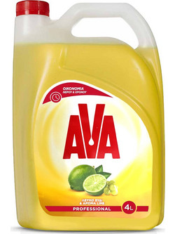 Υγρό Απορρυπαντικό Πιάτων 4lt AVA Professional Λευκό Ξύδι και Άρωμα Lime