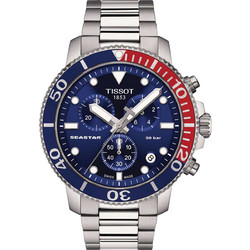 Tissot Seastar 1000 Ανδρικό Ρολόι Χρονογράφος με Ασημί Μεταλλικό Μπρασελέ T120.417.11.041.03