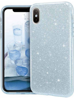 Θήκη Back Cover Θήκη Σιλικόνης Glitter για iPhone Xs Max Γαλάζιο