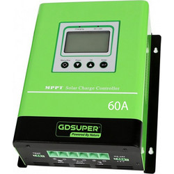 Ρυθμιστής Ηλιακής Φόρτισης MPPT Solar Charge Controller 12V/24V/36V/48V 60A LCD Display GDSuper MPPT-60A OEM
