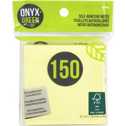 ΑΥΤΟΚΟΛΛΗΤΑ ΧΑΡΤΑΚΙΑ ΣΗΜΕΙΩΣΕΩΝ ONYX + GREEN 76x76 ΜΜ 150Φ 5406