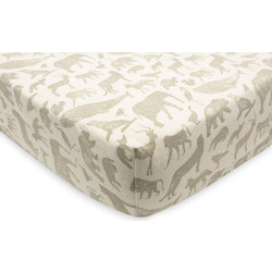 Jollein Animals Βρεφικό Σεντόνι Κούνιας με Λάστιχο 70x140 Olive Green