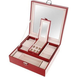 Κοσμηματοθήκη - Μπιζουτιέρα 25.5 x 25.5 x 9 cm Χρώματος Κόκκινο SPM 8891