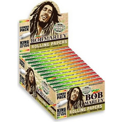 Bob Marley King Size Pure Hemp Organic Unbleached + TIPS Χαρτάκια στριφτού με τζιβάνες (ΚΟΥΤΙ 24 ΤΕΜ)