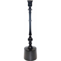 Κηροπήγιο αλουμινίου γυαλιστερό μαύρο 9,5x43cm Zaros 26690 IN271