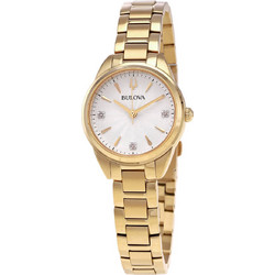 Bulova Sutton Γυναικείο Ρολόι με Χρυσό Μεταλλικό Μπρασελέ 97P150