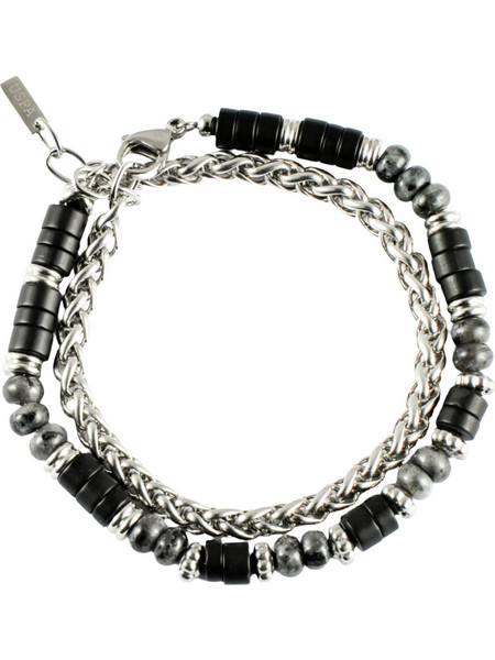 U.S. Polo Assn. Ανδρικό Βραχιόλι από Ατσάλι Ασημί JW9233BR