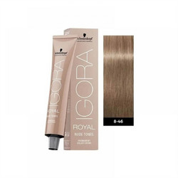 Schwarzkopf Igora Royal Nude Tones 8-46 Ξανθό Ανοιχτό Μπεζ Μαρόν Μόνιμη Βαφή Μαλλιών 60ml