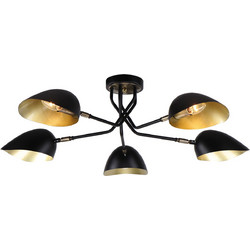 Home Lighting KQ 2759/5 ELIA Κρεμαστό Φωτιστικό Οροφής Πολύφωτο E14 Μαύρο 77-8103