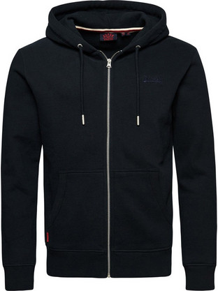 Superdry Ανδρική Ζακέτα Φούτερ με Κουκούλα και Φερμουάρ Navy Μπλε M2013116A-98T