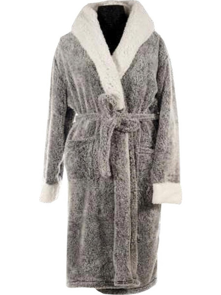 Ρόμπα με κουκούλα Flannel Grey ΧΧLarge