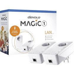 Devolo dLan Magic 1 LAN 1-1-2 Powerline Διπλό Kit για Ενσύρματη Σύνδεση με Θύρα Ethernet & Passthrough Πρίζα