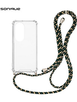 Sonique Armor Clear Back Cover με Κορδόνι Rainbow Green (Huawei P50 Pro)