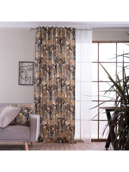 Teoran Κουρτίνα Παραθύρου Floral με Σιρίτι 140x275 Lorca Multi