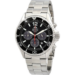 Orient Sports Ανδρικό Ρολόι Χρονογράφος Solar με Ασημί Μεταλλικό Μπρασελέ RA-TX0202B