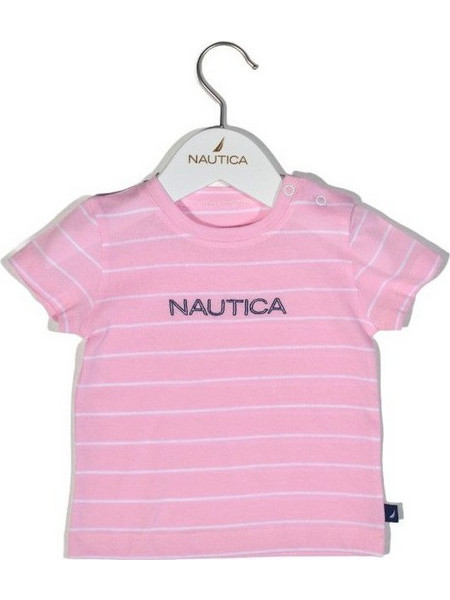 Nautica Des.12 T-Shirt Jersey Organic Ροζ Ριγέ 98Cm 3 Ετών