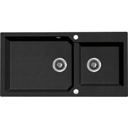 Laveo Milos SPM 7209 Ένθετος Νεροχύτης Γρανίτη Αντιστρεφόμενος Black 97.5x50cm
