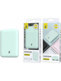 MTK Iris Power Bank 6500mAh με 2 Θύρες USB-A Green