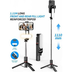 Selfie Stick τρίποδο κινητού με Bluetooth Μαύρο