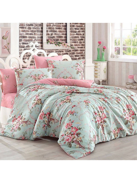 Παπλωματοθήκη Alanur 143EPJ4268 (Σετ 3τμχ) Mint-Pink L'Εssentiel Maison Διπλό 200x220cm Βαμβάκι-Πολυέστερ