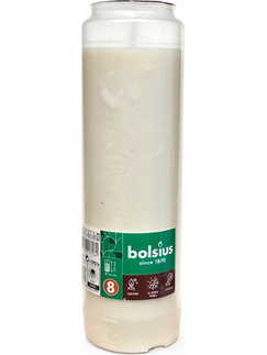 Φυτικό Κερί Αφιέρωσης Bolsius 8 Ημερών - Λευκό - 6.6 x 21.6 εκ