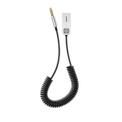ΑΝΤΑΠΤΟΡΑΣ AUDIO BLUETOOTH 5.0 ΑΠΟ USB ΣΕ AUX ΜΑΥΡΟ ΣΠΙΡΑΛ AMIO - 1 τεμ. BAS29048/AM
