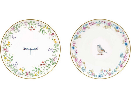 R2S Πιάτο Γλυκού Σετ 2Τμχ. Πορσελάνης Fancy Garden Love Bird 16cm