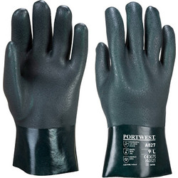 Portwest Γάντια Εργασίας PVC για Χημικά - A827 - GREEN