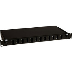 Masterlan ODF12SCDB2, optic enclosure with patch panel and splice tray, 1U, 19" Black (Depth_20cm)