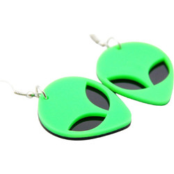 Ghetto Acrylic Alien Head Earrings