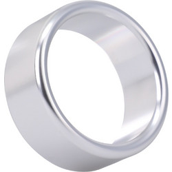 Doc Johnson Brushed Alloy Cockring Medium Δαχτυλίδι Πέους Μεταλλικό Ασημί