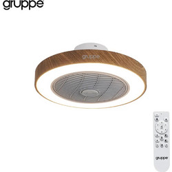 Gruppe CMBF-FS6008 Ανεμιστήρας Οροφής 50cm 32W με Φως & Τηλεχειριστήριο Dark Wood